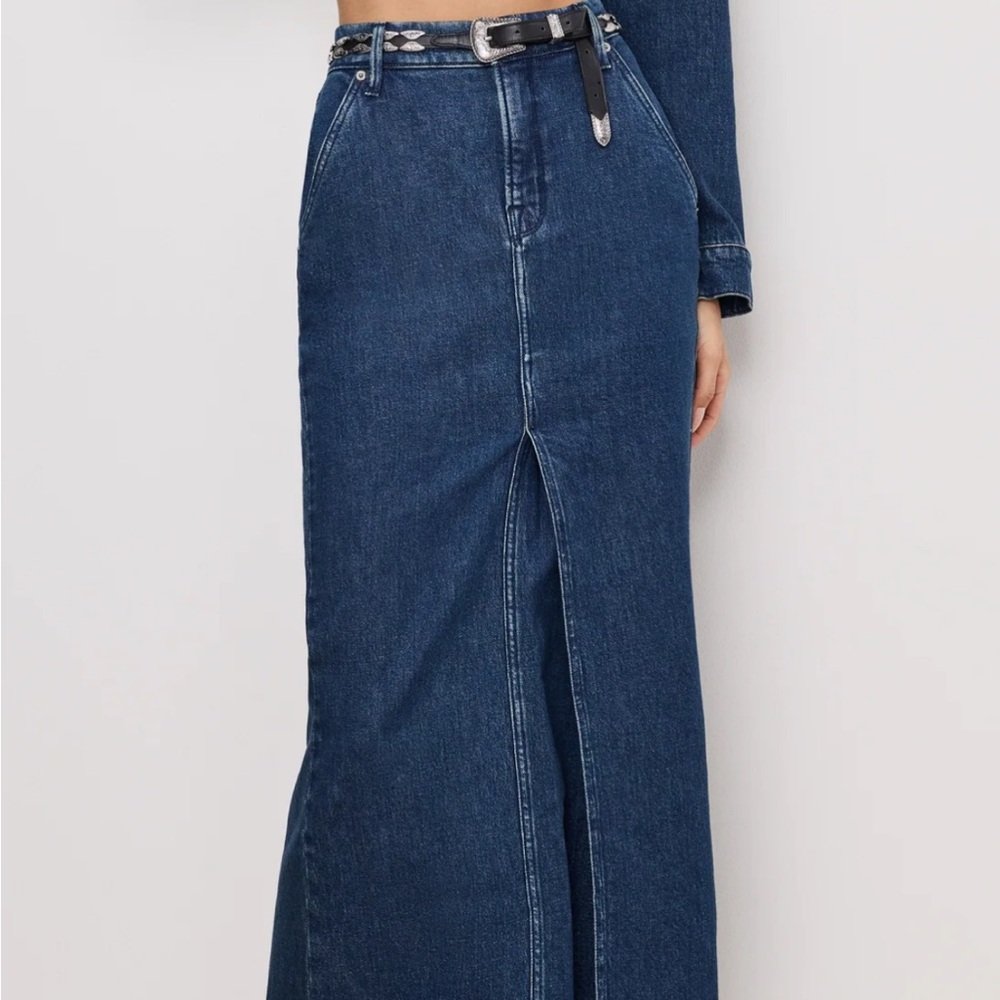 New Good American Dark Blue Denim Skirt size 12